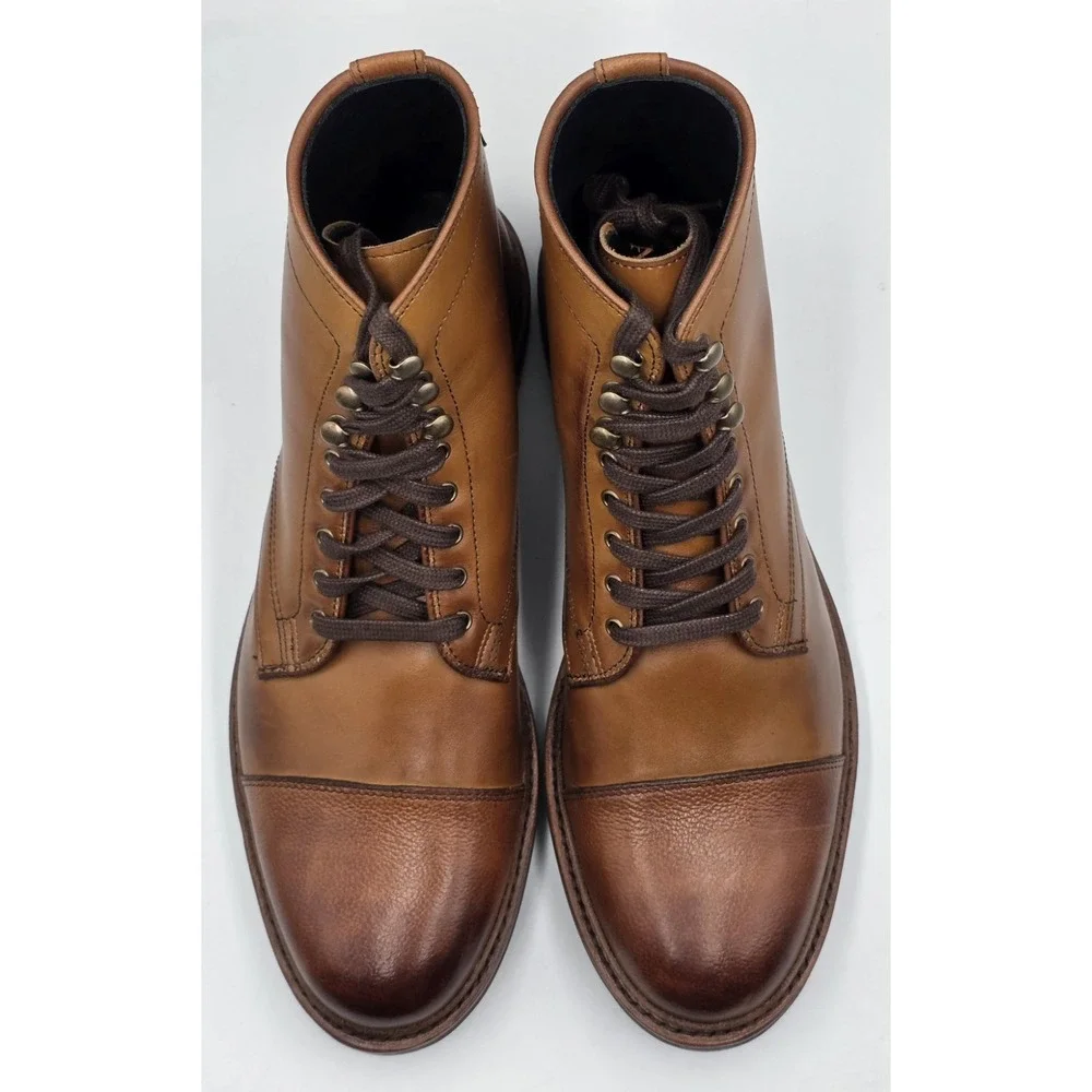 Allen Edmonds Landon Cap Toe Leather Boots Men's 8.5D Walnut USA 3739